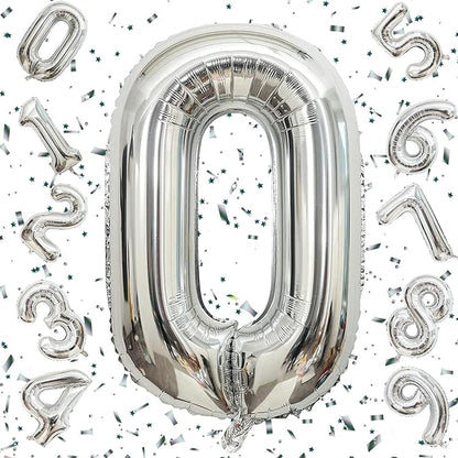 Number Silver Foil Balloon – 32 inch Size