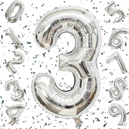 Number Silver Foil Balloon – 32 inch Size