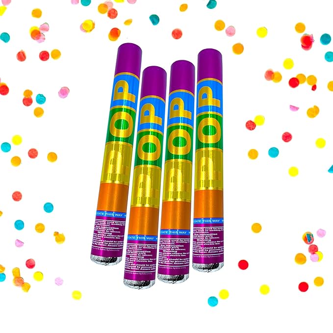 Party Poppers for Birthday – Multicolor Paper Confetti Popper