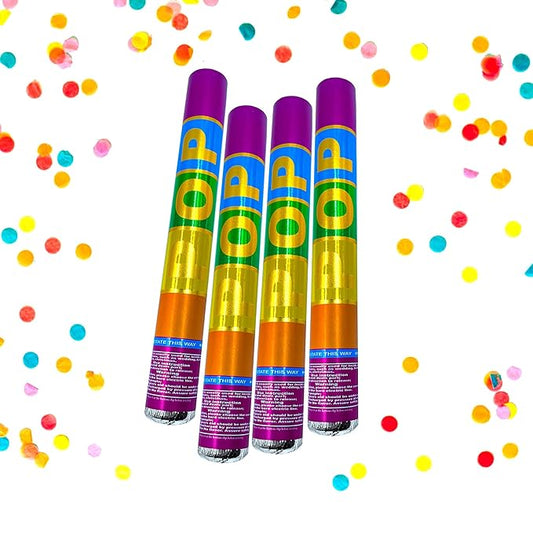 Party Poppers for Birthday – Multicolor Paper Confetti Popper