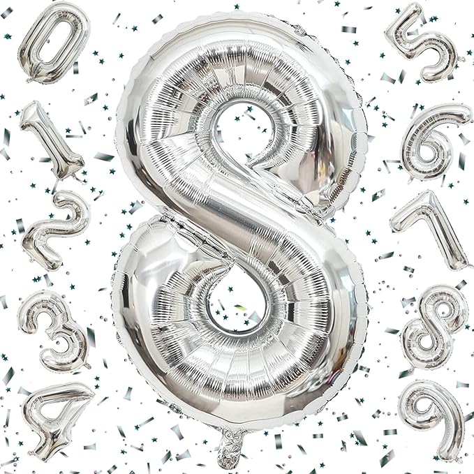 Number Silver Foil Balloon – 32 inch Size