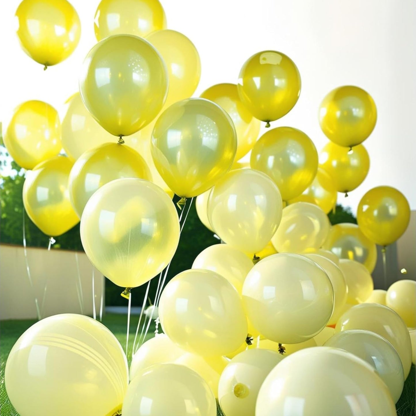 Metallic Yellow Balloons for Party Decoration (50 Pcs)