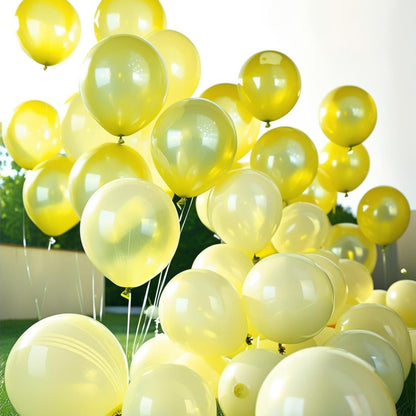 Metallic Yellow Balloons for Party Decoration (50 Pcs)