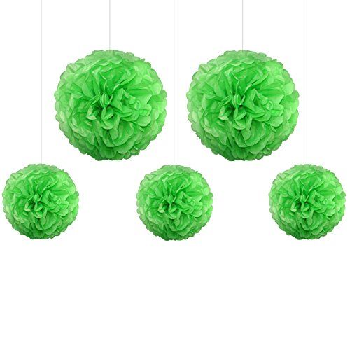 Green Tissue Paper Pom Poms – Flower Balls(14 Inch)