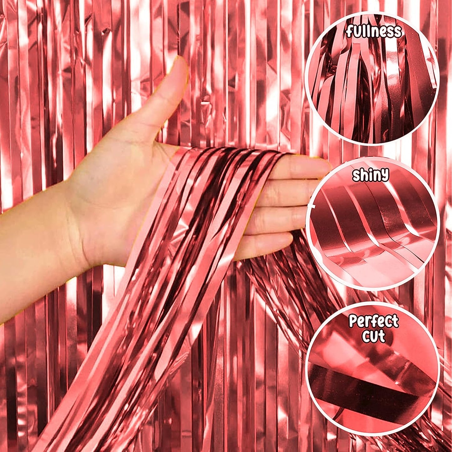 Rose Gold Foil Fringe Curtain for Decoration