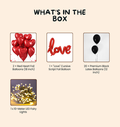 Forever Love Heart Balloon Decor – Premium Proposal & Valentine's Day Kit