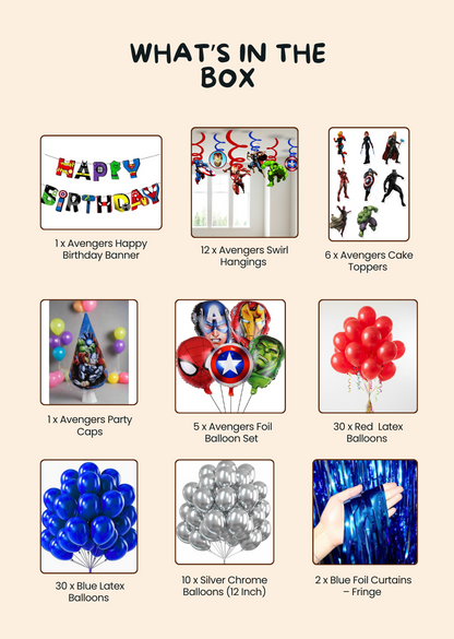 Avengers theme party🦸‍♂️ Avengers Superhero Party Decoration Mega Bundle