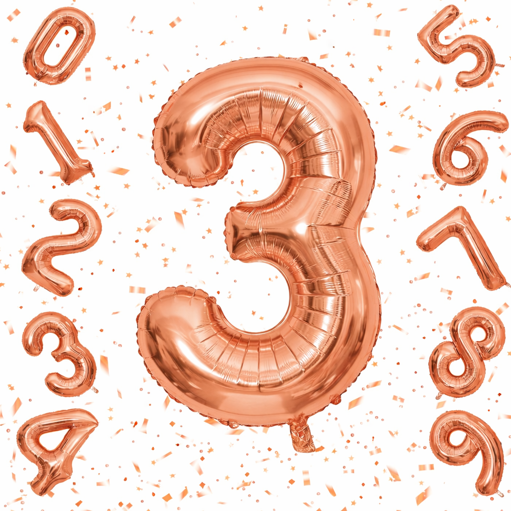 Number Rose Gold Foil Balloon – 32 inch Size