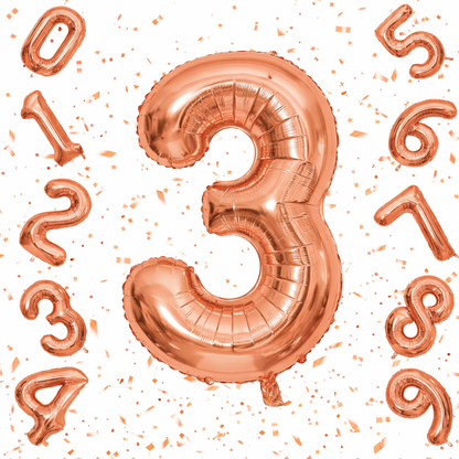 Number Rose Gold Foil Balloon – 32 inch Size