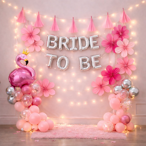 Flamingo Bride Bash Decor Kit – Complete Bachelorette & Bridal Shower Tropical Party Set