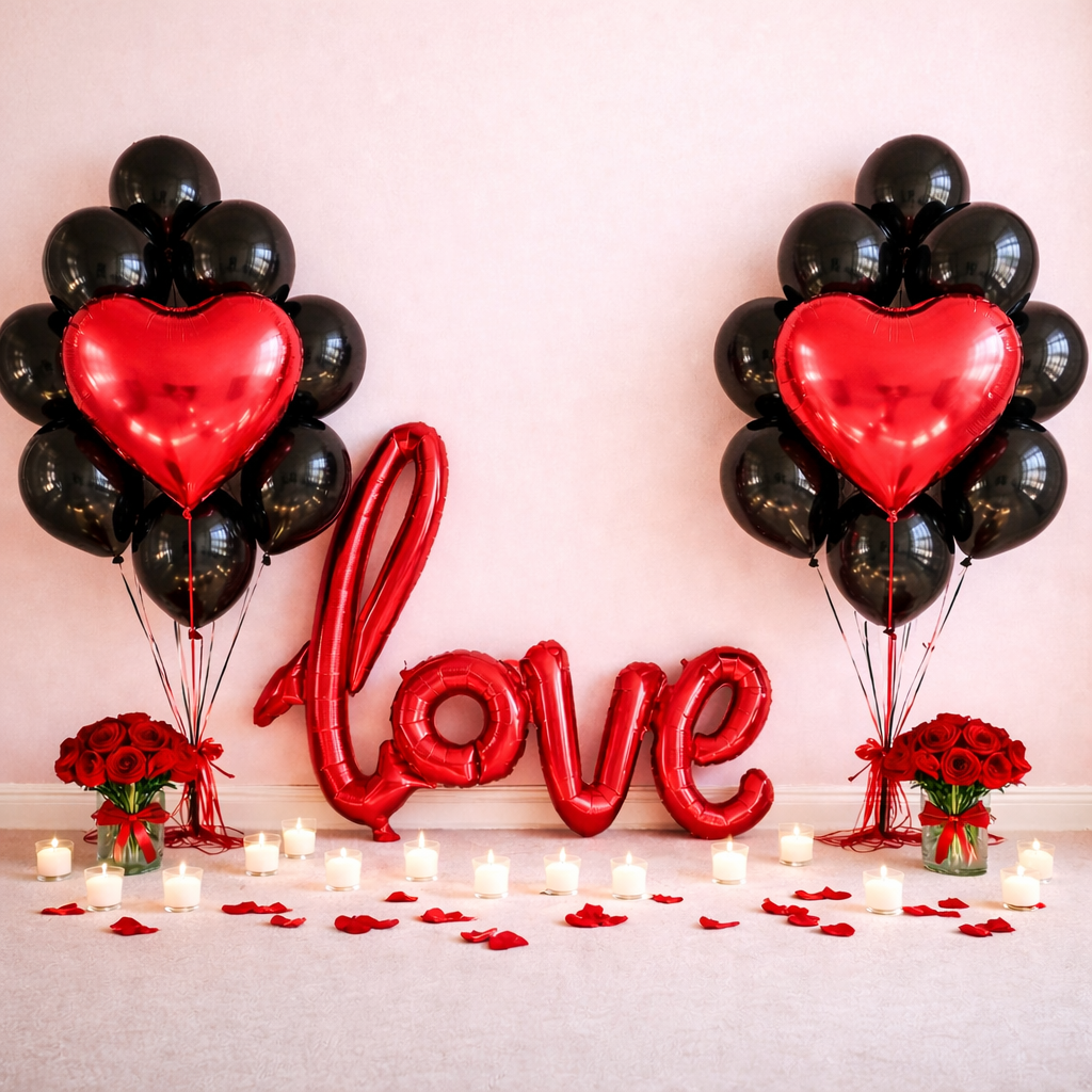 Forever Love Heart Balloon Decor – Premium Proposal & Valentine's Day Kit