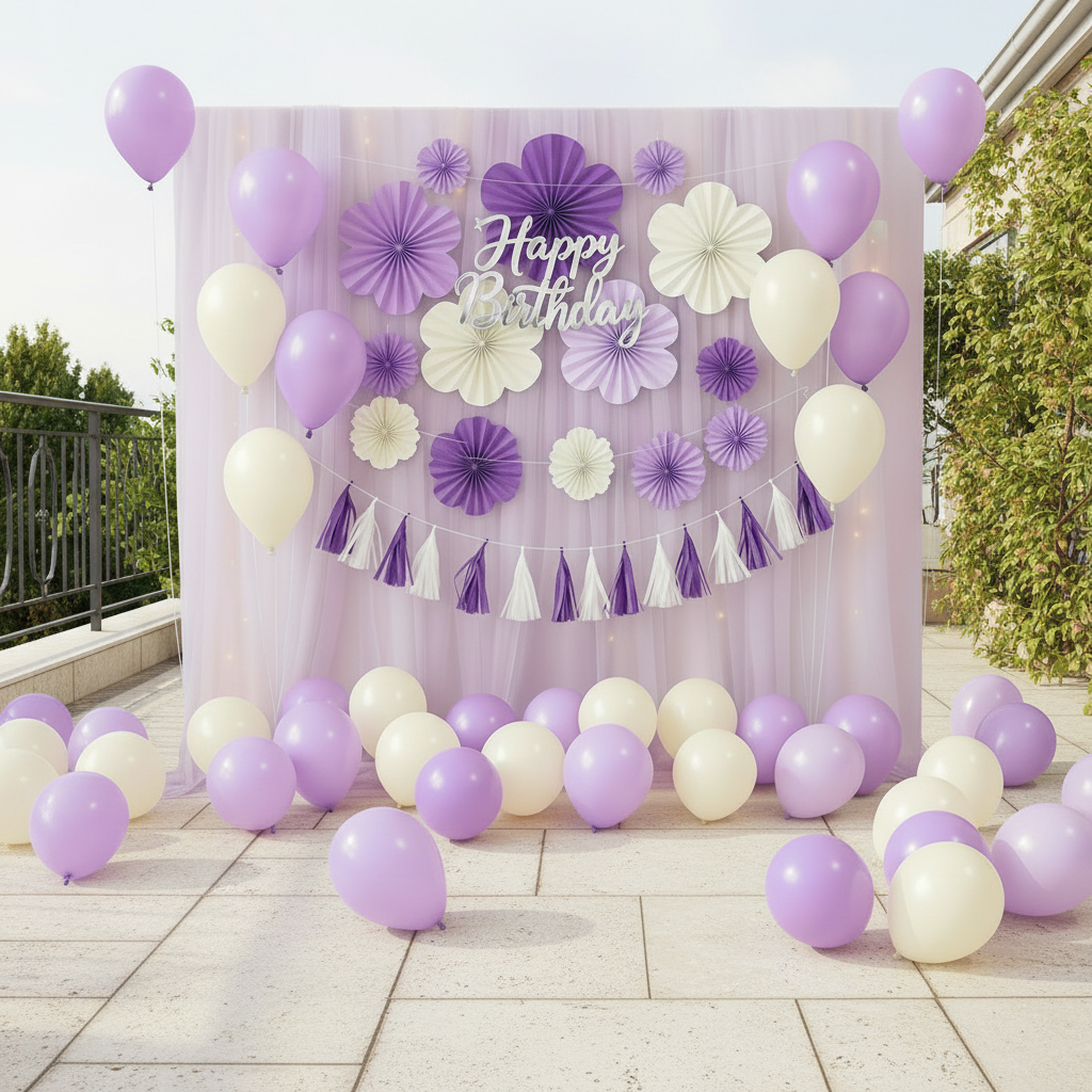 Lavender–Purple Dream Birthday Decor Bundle – Premium Room Decoration Kit💜