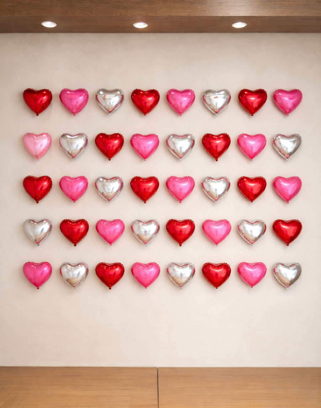 "Heart Shower" Valentine's Kit – 35 Heart Foil Balloons (10 Inch)