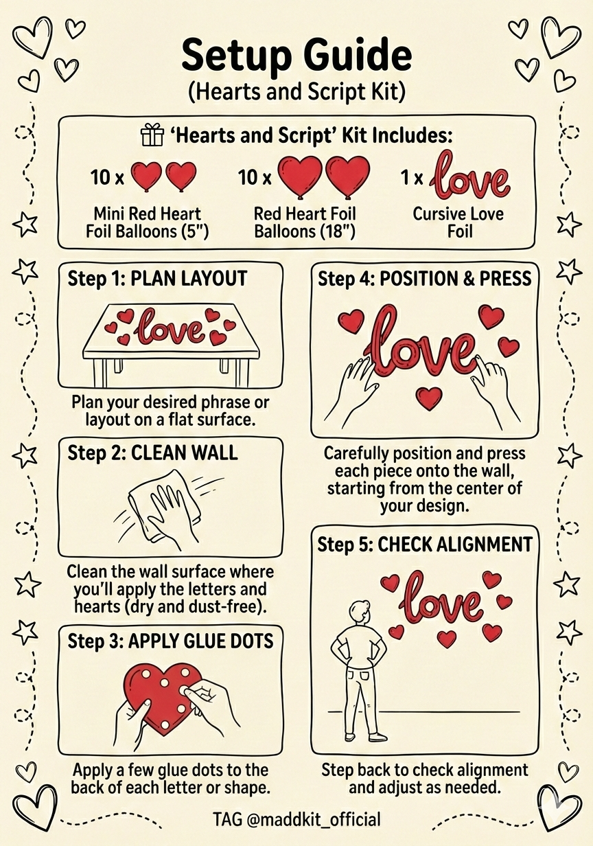 "Hearts and Script"  Valentine's Kit