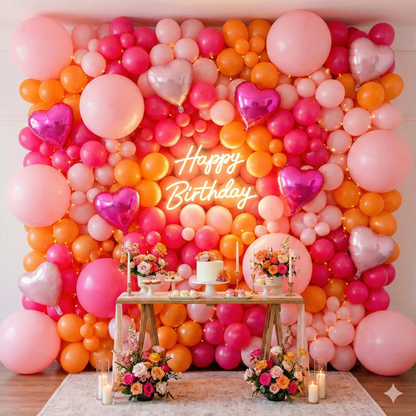 Sunset Sorbet & Citrus Blush Premium Decor Kit - Pink & Orange Theme