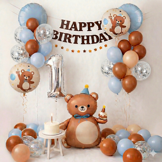 Teddy's Birthday Celebration Decor – Adorable Bear Theme Party Kit