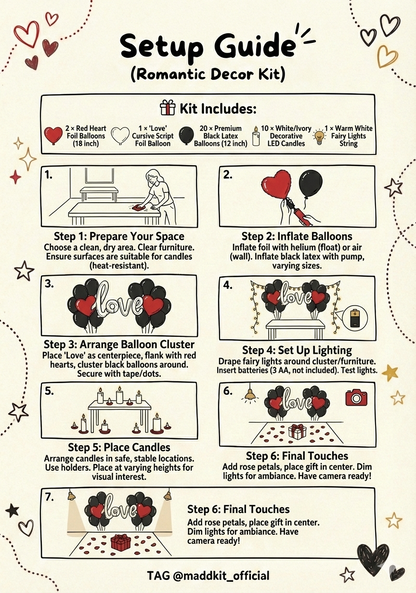 Forever Love Heart Balloon Decor – Premium Proposal & Valentine's Day Kit