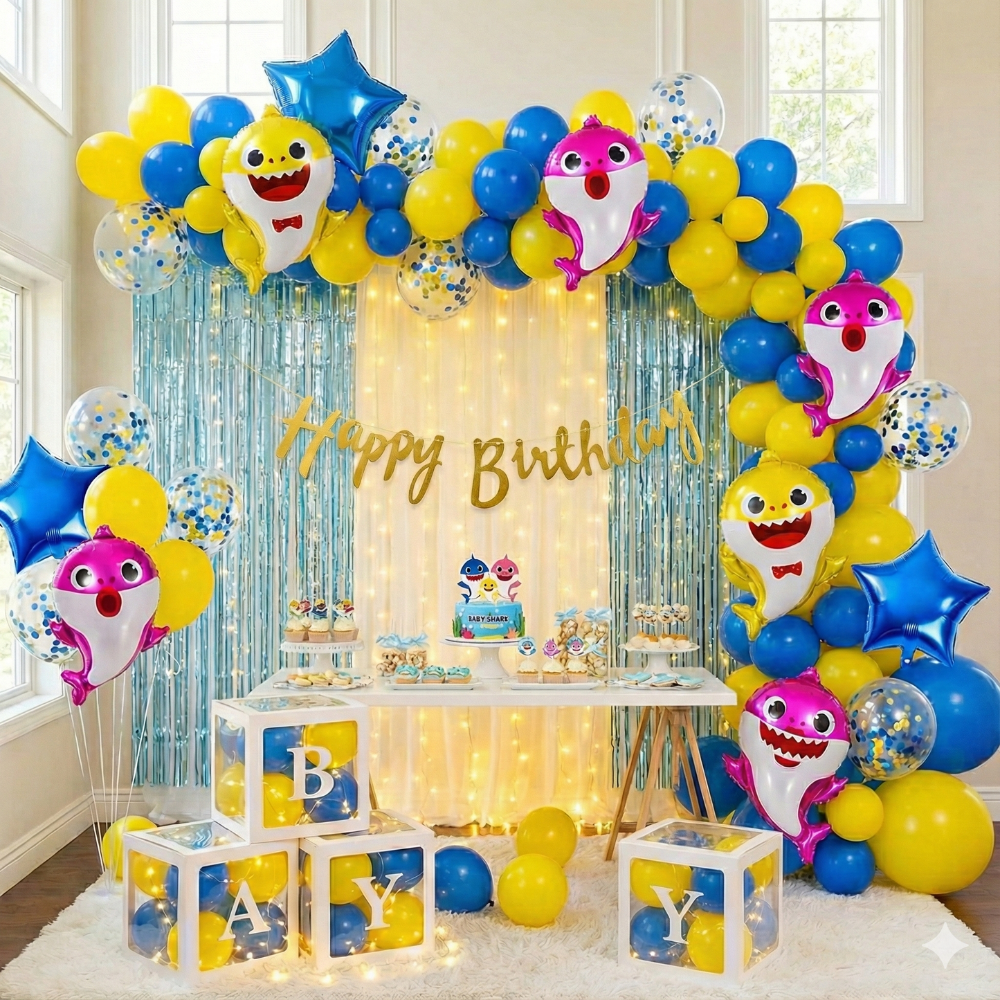 Baby Shark Birthday Decoration Combo (99 Pcs)– Full Party Set