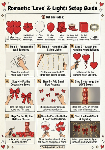 Red Ribbon Romance – Complete Valentine's Proposal & Decoration Kit