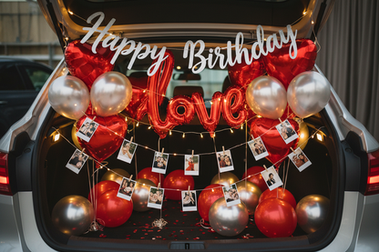 add red love foil cursive 