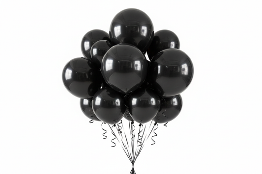 bunch of black balloons