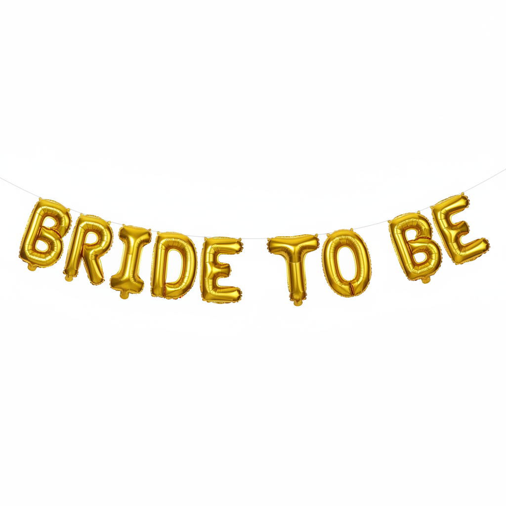 Classic Gold "Bride to Be" Foil Balloon Banner (16 Inch)