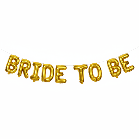Classic Gold "Bride to Be" Foil Balloon Banner (16 Inch)