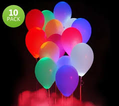 10 LED Light Up Balloons – Mixed Colors, Flashing Glow Balloons (Lasts 24 Hours)