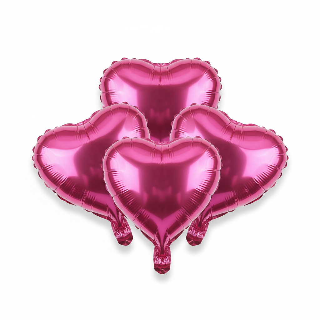 Mini Pink Heart Foil Balloons - Pack of 5 (5 Inch)