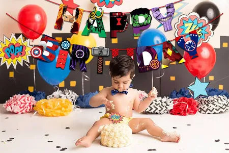 Avengers Happy Birthday Banner – Superhero Theme Party Decoration