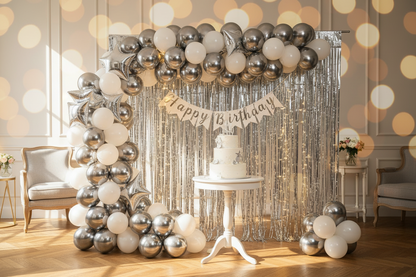 Silver Star Balloon Glitter Bomb 🪩