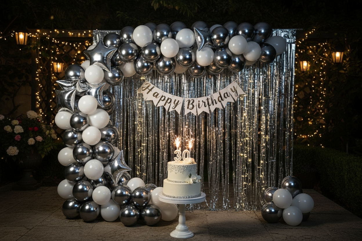 Silver Star Balloon Glitter Bomb 🪩